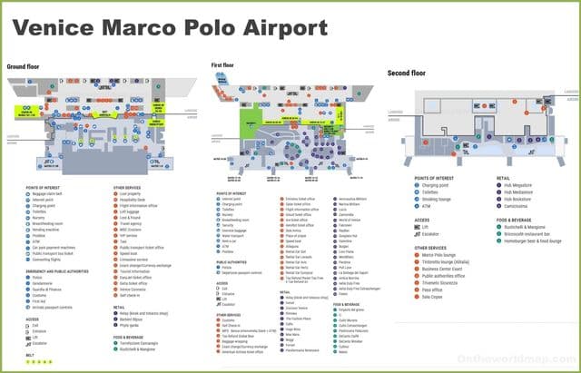 Mapa do terminal do aeroporto de Veneza