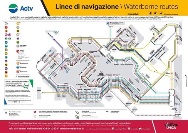 Mapa da estação rodoviária de Veneza