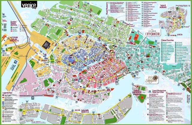 Mapa de estradas de Veneza
